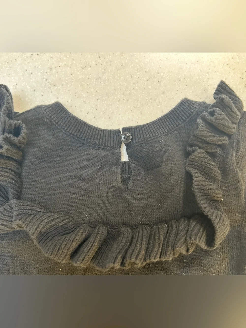 Baby Gap Black Ruffle Sweater Dress Long Sleeve Girls Size 4T
